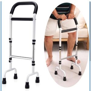 Adjustable White and Black Walking Aid